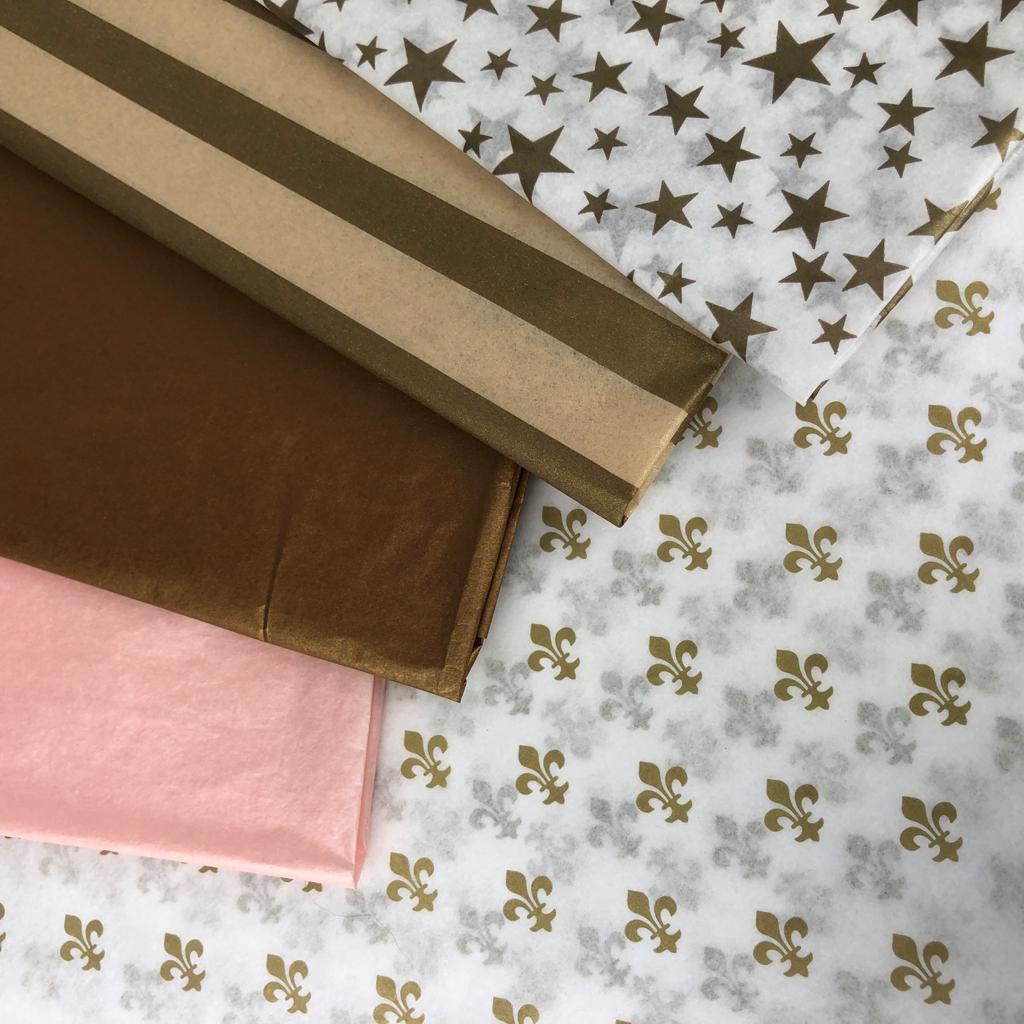 Brown Fleur de Lis Wrapping Paper