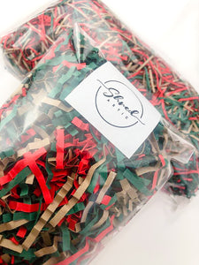 ShredAstic®️ Kraft, Red & Spruce Green ZigZag Crinkle Paper Mix