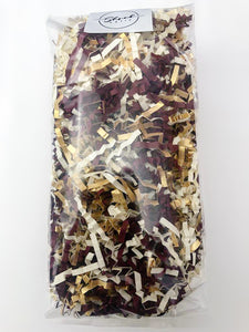 ShredAstic®️ Gold, Ivory & Burgundy ZigZag Crinkle Paper Mix