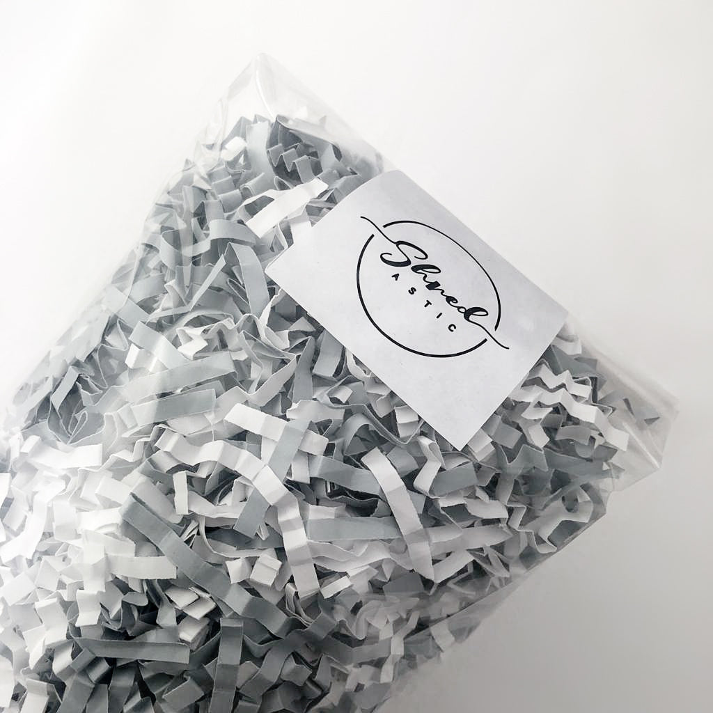 ShredAstic®️ Dove Grey & White ZigZag Crinkle Paper Mix