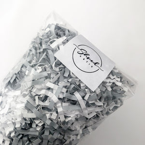 ShredAstic®️ Dove Grey & White ZigZag Crinkle Paper Mix