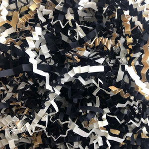 ShredAstic®️ Black, Gold & Ivory ZigZag Crinkle Paper Mix