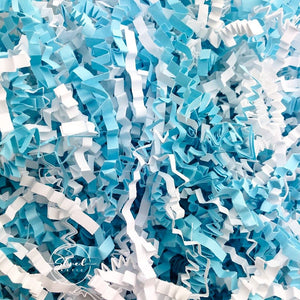 ShredAstic®️ Pale Blue & White ZigZag Paper Mix