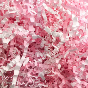ShredAstic®️ White & Pink ZigZag Crinkle Paper Mix