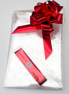 Micro Dot Cellophane & Metallic Pull Bow
