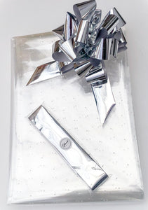 Micro Dot Cellophane & Metallic Pull Bow