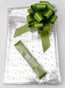 Large Dot Cellophane & Pull Bow