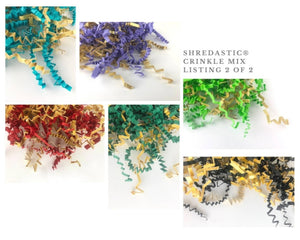 ShredAstic®️ Gold & Red ZigZag Crinkle  shredded paper mix