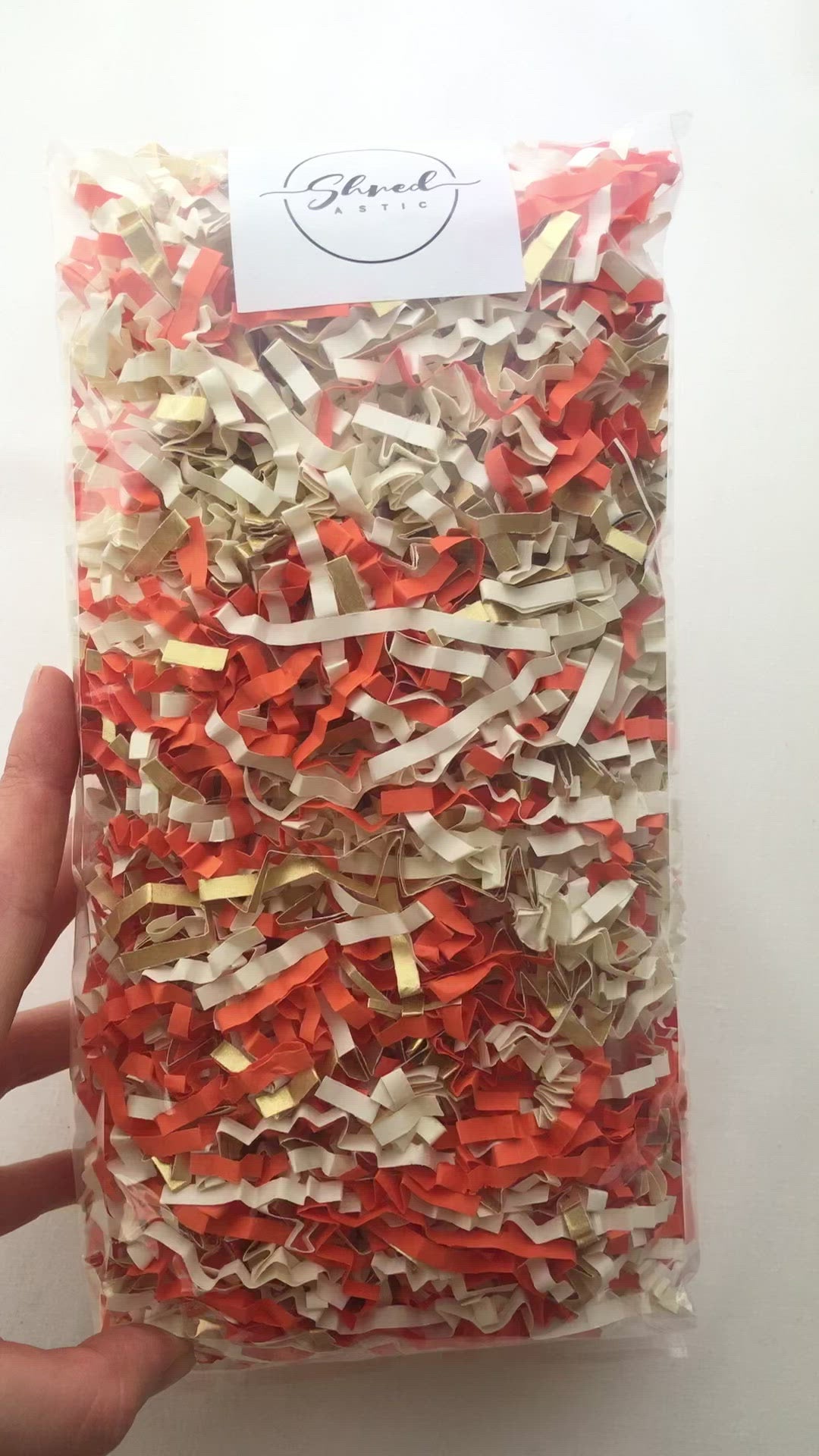 ShredAstic®️ Orange, Gold & Ivory ZigZag Crinkle Paper Mix