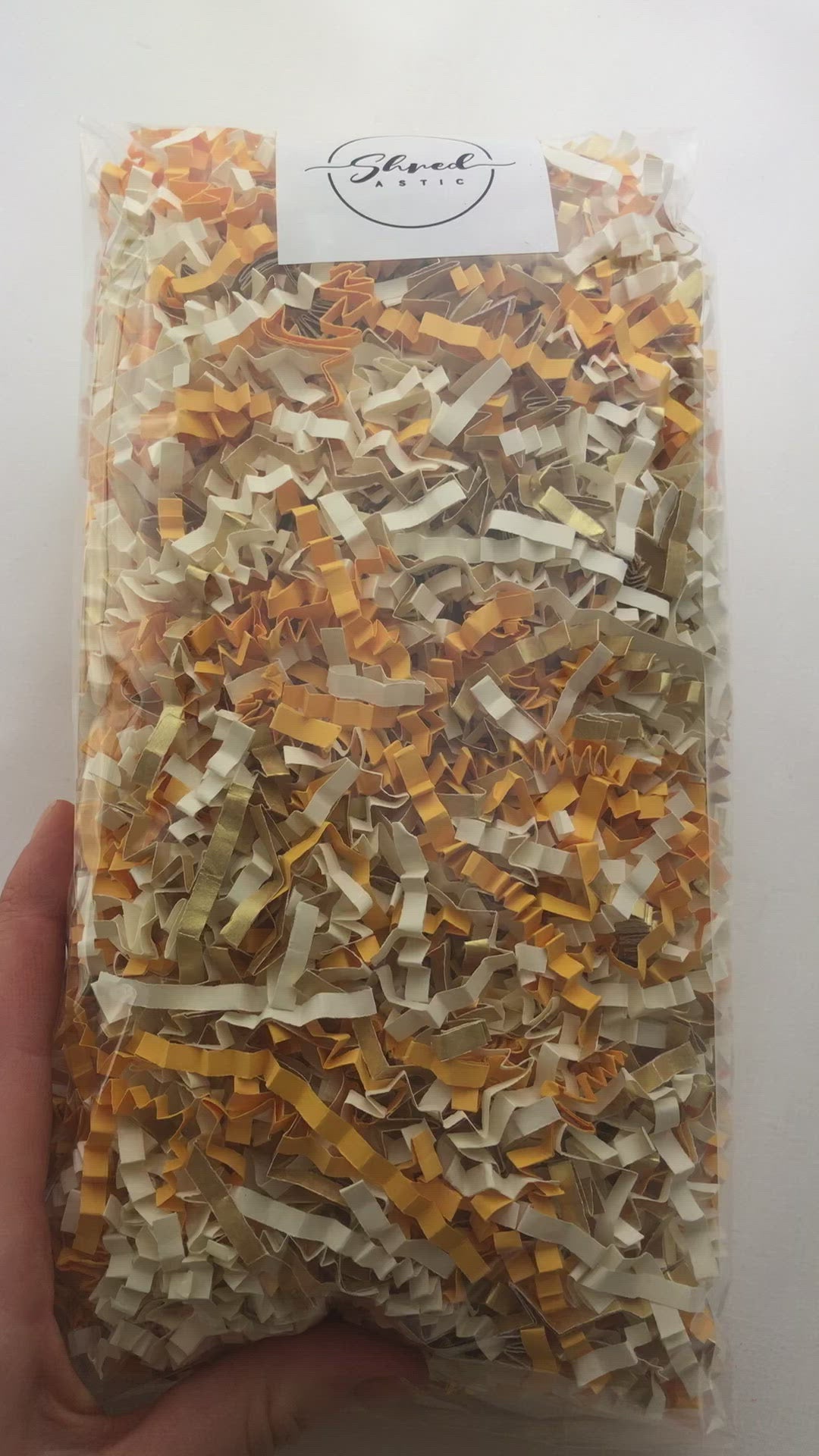ShredAstic®️ Ochre, Gold & Ivory ZigZag Crinkle Paper Mix