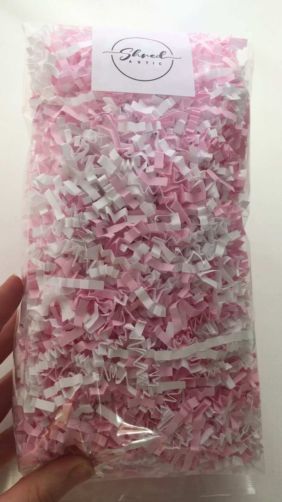 ShredAstic®️ White & Pink ZigZag Crinkle Paper Mix