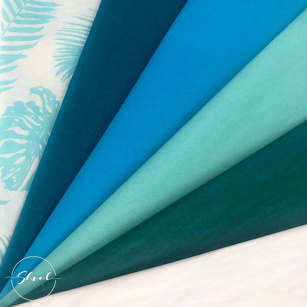 ShredAstic Luxury Peacock Tissue Paper + 3M Natural Jute