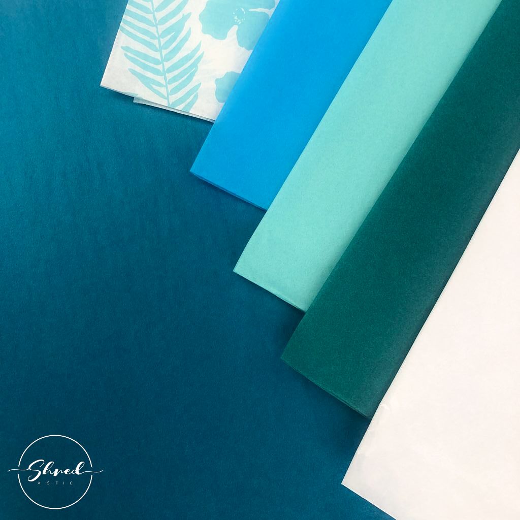ShredAstic Luxury Peacock Tissue Paper + 3M Natural Jute