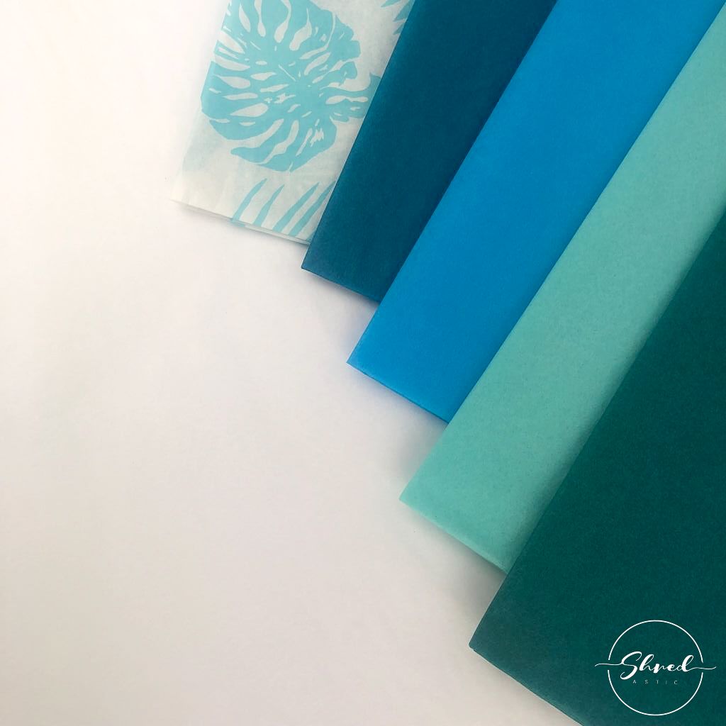 ShredAstic Luxury Peacock Tissue Paper + 3M Natural Jute
