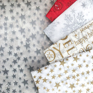 ShredAstic Luxury Silver Stars Christmas Tissue Paper + 3M Natural Jute