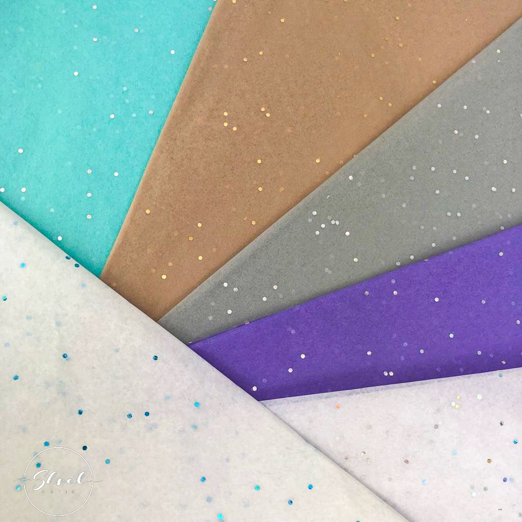 ShredAstic Luxury White Diamond Gemstone Tissue Paper + 3M Natural Jute