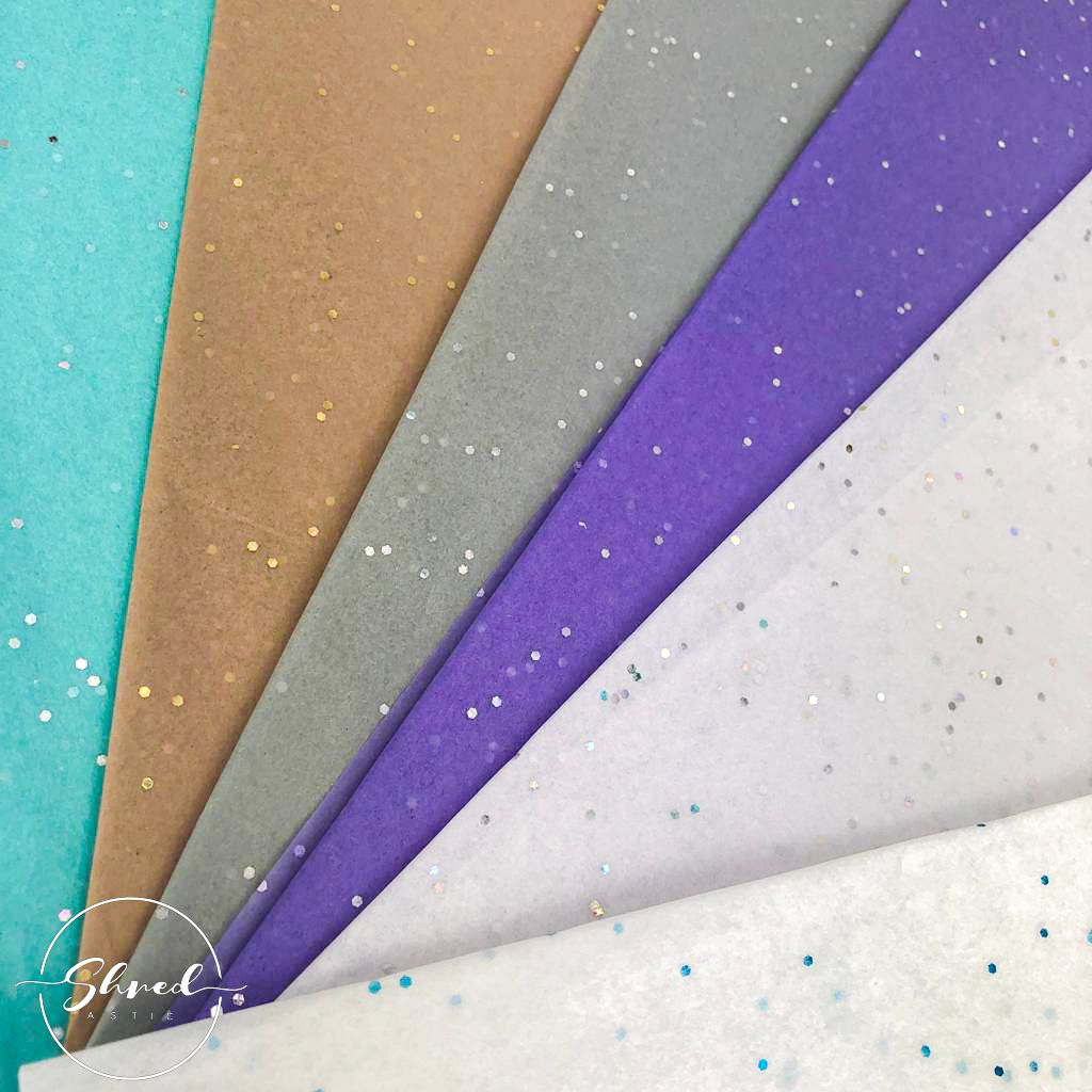 ShredAstic Luxury Blue Topaz Gemstone Tissue Paper + 3M Natural Jute