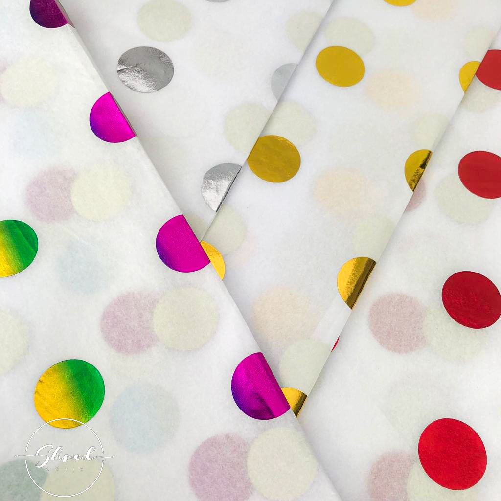 ShredAstic Luxury Rainbow Hot Spots Tissue Paper + 3M Natural Jute