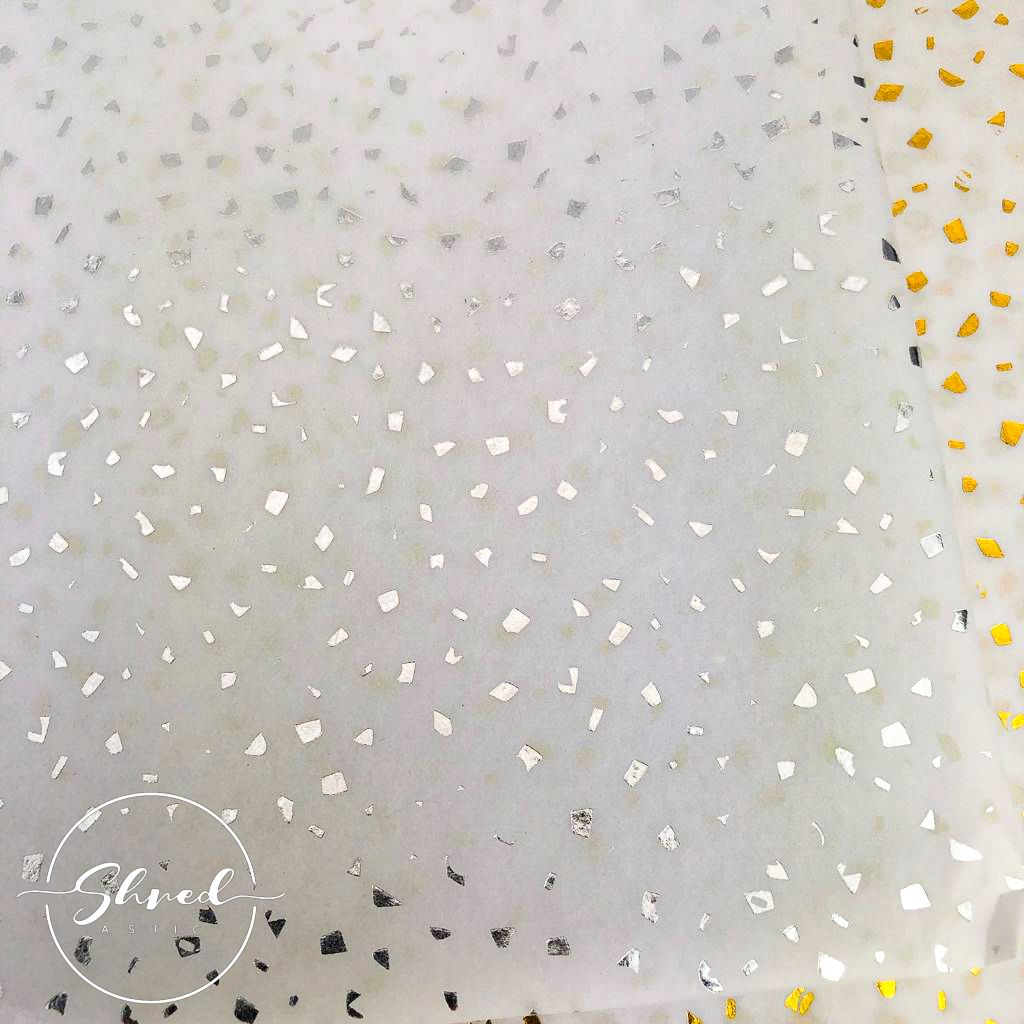 ShredAstic Luxury Silver Reflections Tissue Paper + 3M Natural Jute