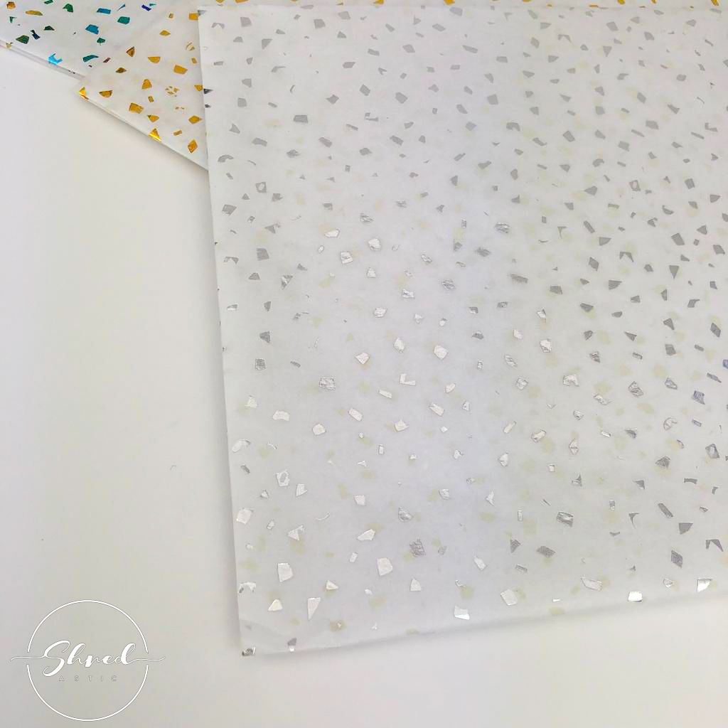ShredAstic Luxury Silver Reflections Tissue Paper + 3M Natural Jute