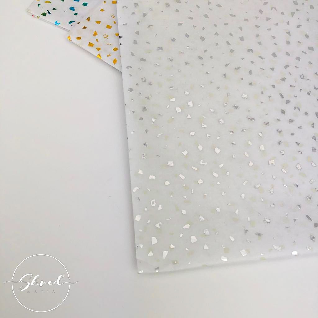 ShredAstic Luxury Silver Reflections Tissue Paper + 3M Natural Jute