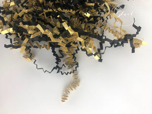 ShredAstic®️ Bespoke Gold Collection In Black ZigZag Crinkle Paper Mix