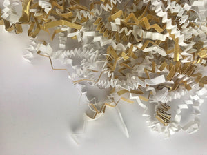 ShredAstic®️ Warm White & Gold ZigZag Crinkle Paper Mix