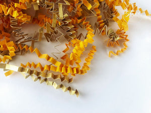 ShredAstic®️ Bespoke Gold Collection In Ochre ZigZag Crinkle Paper Mix