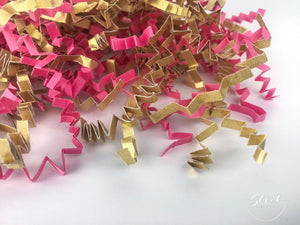 ShredAstic®️ Bespoke Gold Collection In Candy Pink ZigZag Crinkle Paper Mix