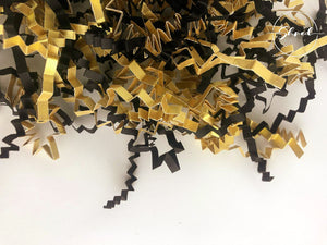 ShredAstic®️ Bespoke Gold Collection In Black ZigZag Crinkle Paper Mix
