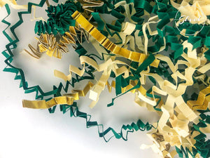 ShredAstic®️ Spruce Green, Ivory, Gold ZigZag Crinkle Paper Mix