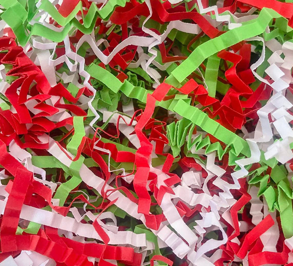 ShredAstic®️ Red, White, Green Xmas ZigZag Crinkle Paper Mix