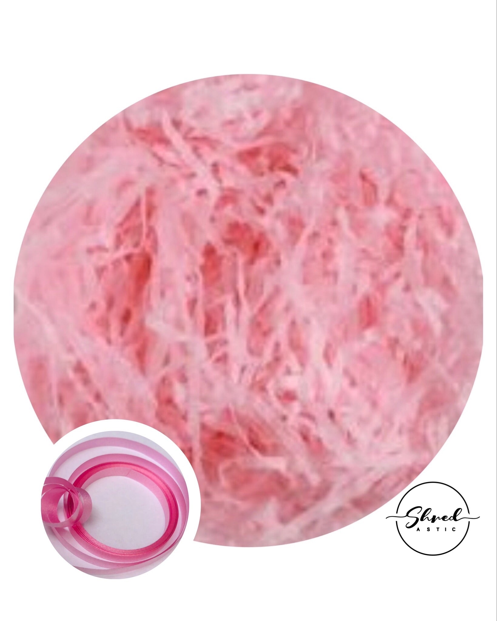 Pale Pink Shredded Tissue & 2M Curling Ribbon