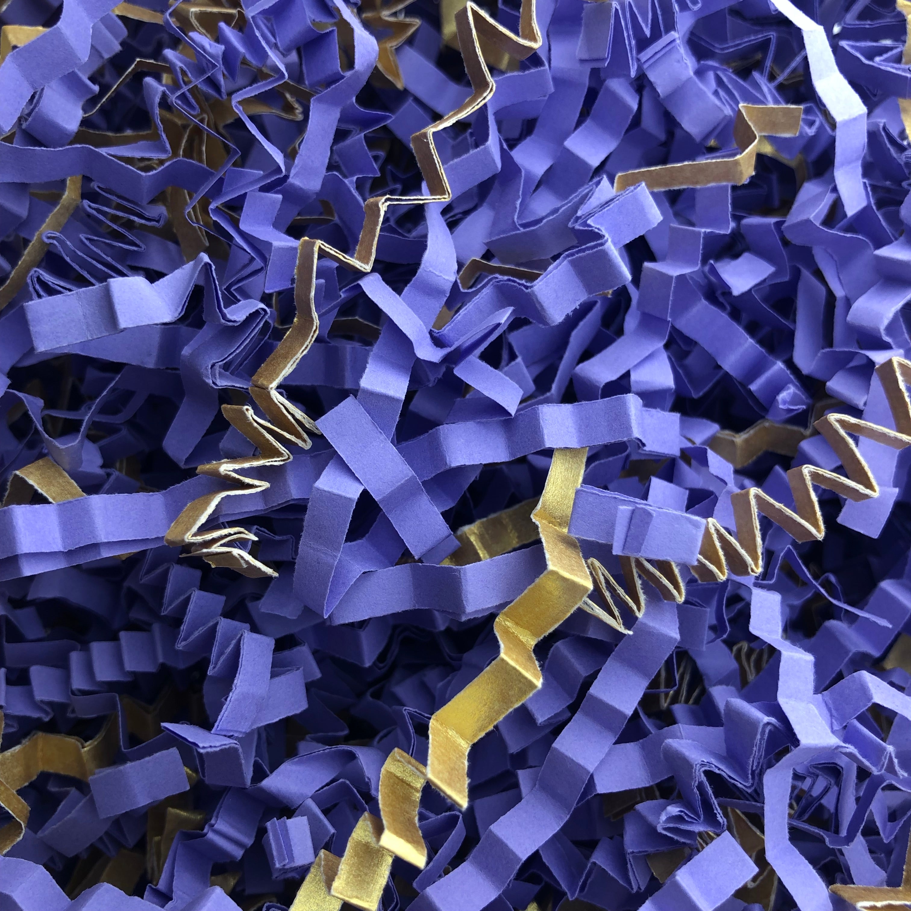 ShredAstic®️ Bespoke Gold Collection In Lavender ZigZag Crinkle Paper Mix