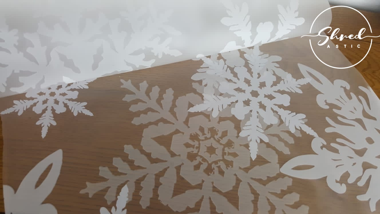 ShredAstic®️ Frosted White Snowflake Cellophane