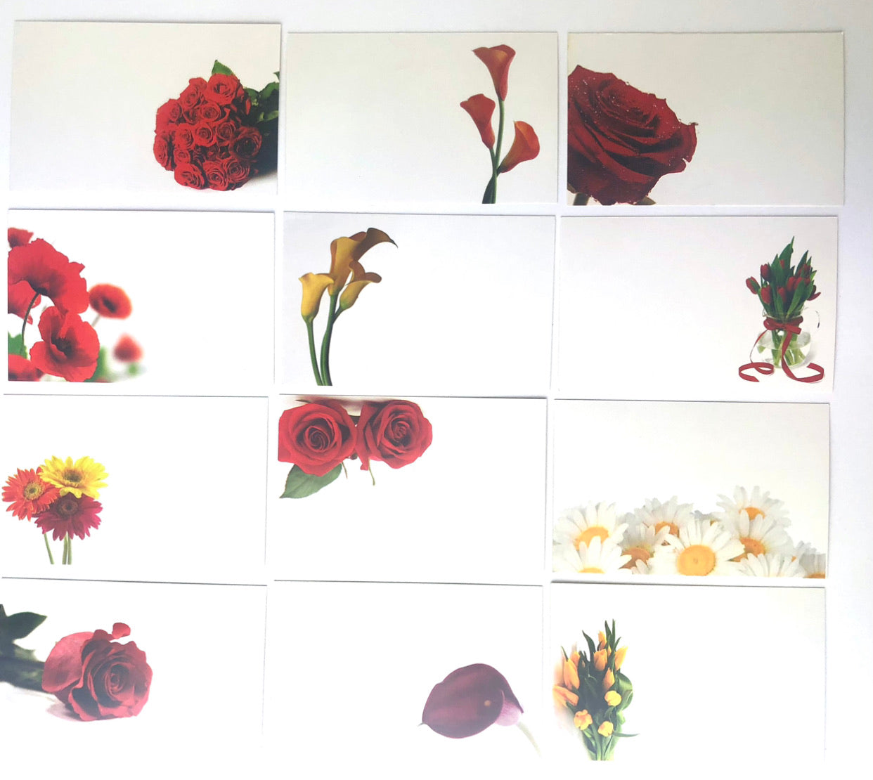 Reds (Pack of 12) Florist Message Cards small 6 x 9cm