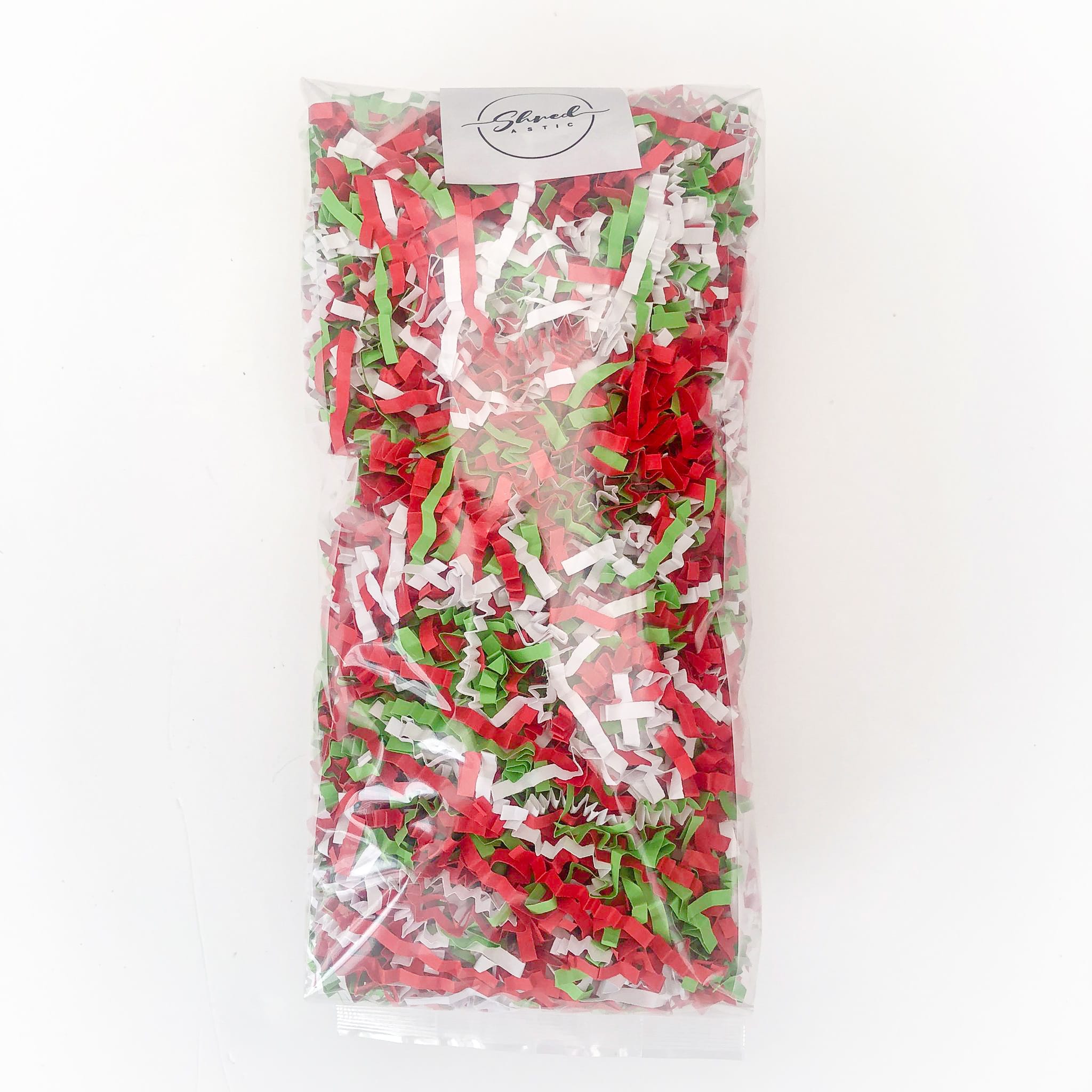 ShredAstic®️ Red, White, Green Xmas ZigZag Crinkle Paper Mix