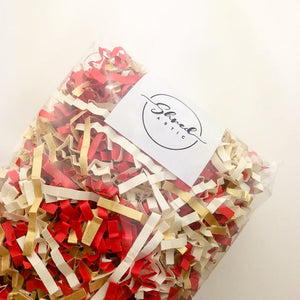 ShredAstic®️ Red, Gold & Ivory ZigZag Crinkle Paper Mix