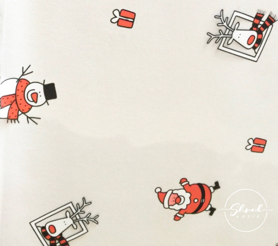 Santa Snowman Reindeer Cellophane/ 3 metres red curling ribbon hamper wrap