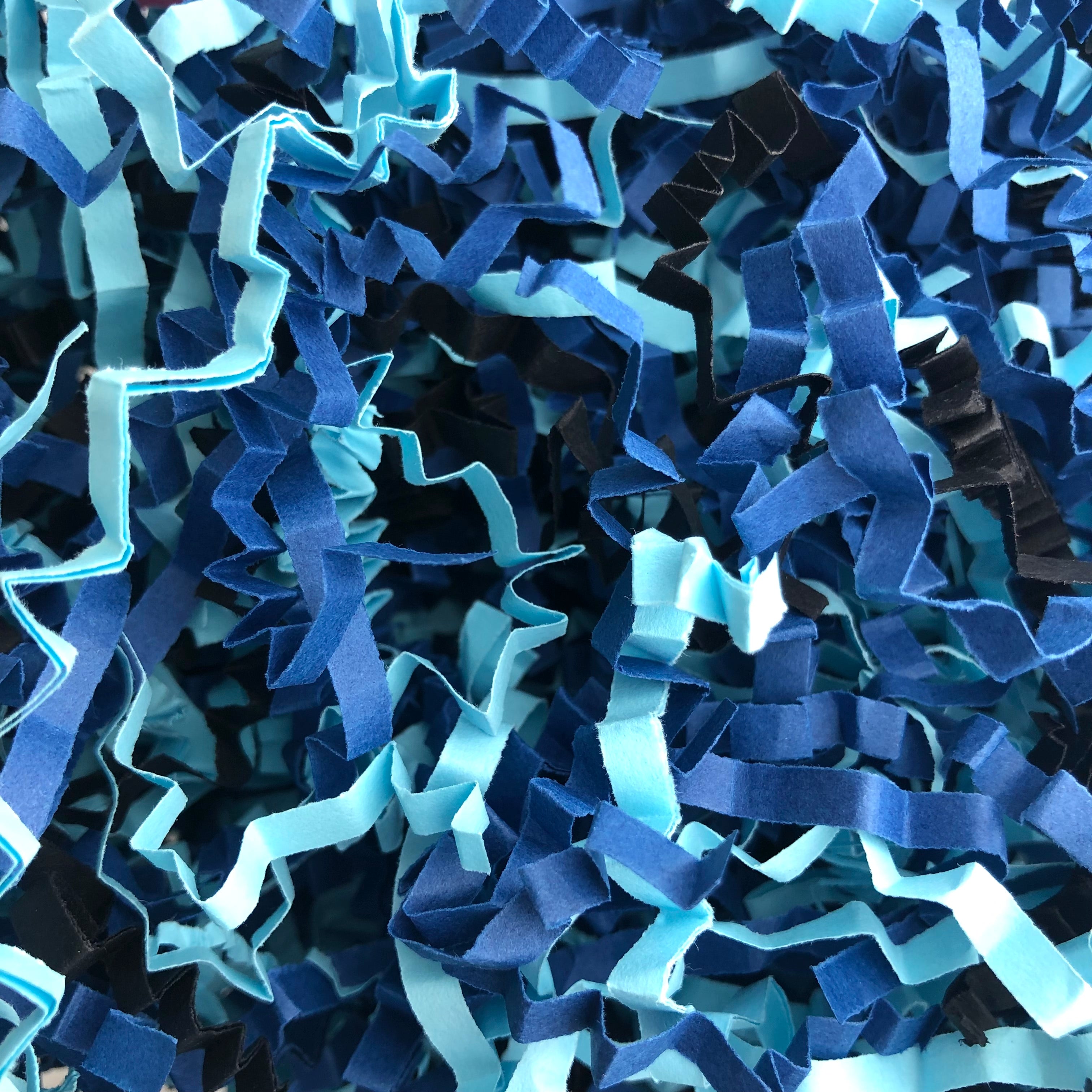 ShredAstic®️ Fathers Day Blues & Black ZigZag Paper Mix