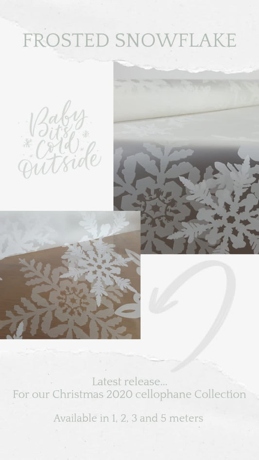 ShredAstic®️ Frosted White Snowflake Cellophane