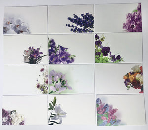 Purples & Lilacs (Pack of 12) Floristry message Cards small 6 x 9cm