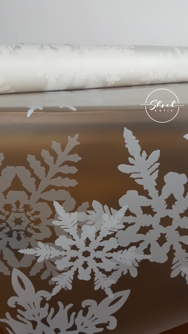 ShredAstic®️ Frosted White Snowflake Cellophane