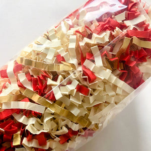 ShredAstic®️ Red, Gold & Ivory ZigZag Crinkle Paper Mix