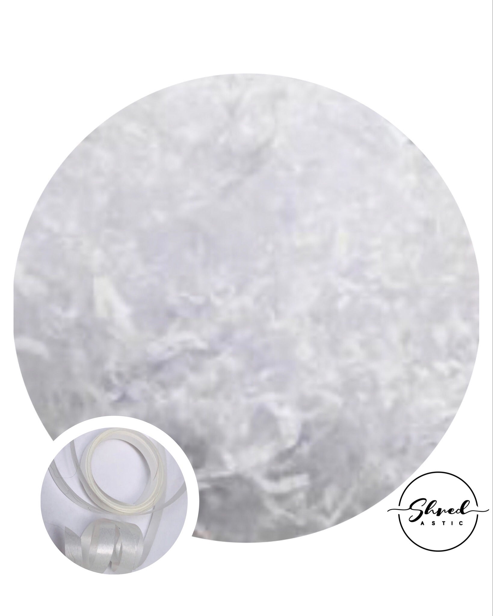 White Shredded Tissue Paper & 2 Metres Curling Ribbon