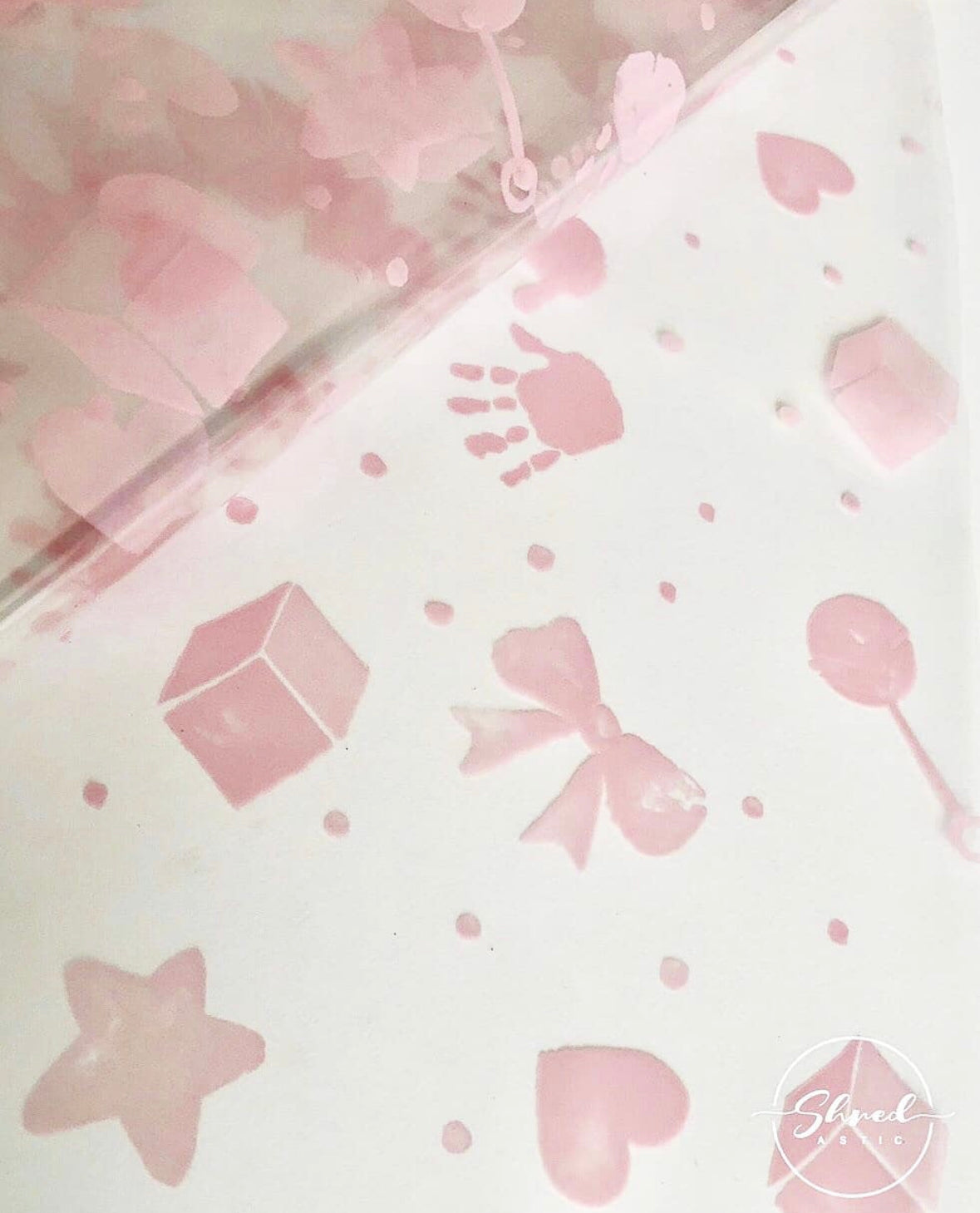 Pink Baby Print - New Baby Cellophane