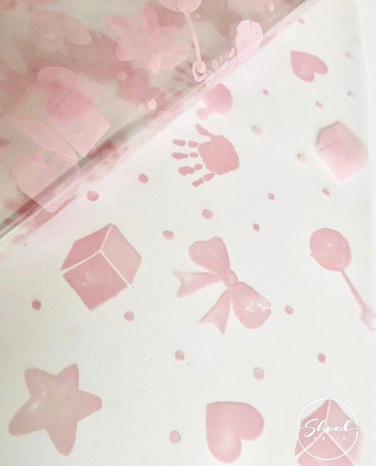 Pink Baby Print - New Baby Cellophane