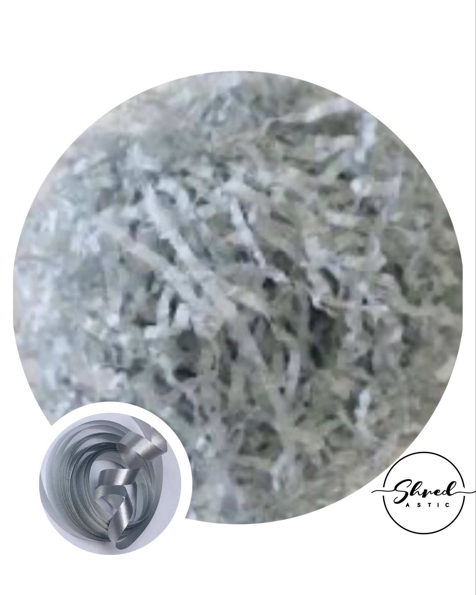 Grey Shredded Tissue & 2M Curling Ribbon
