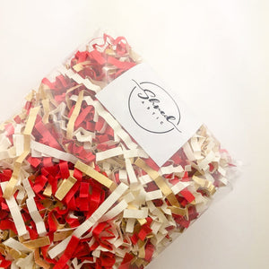 ShredAstic®️ Red, Gold & Ivory ZigZag Crinkle Paper Mix