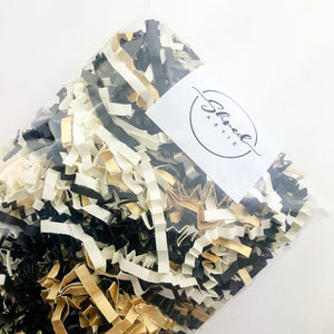 ShredAstic®️ Black, Gold & Ivory ZigZag Crinkle Paper Mix